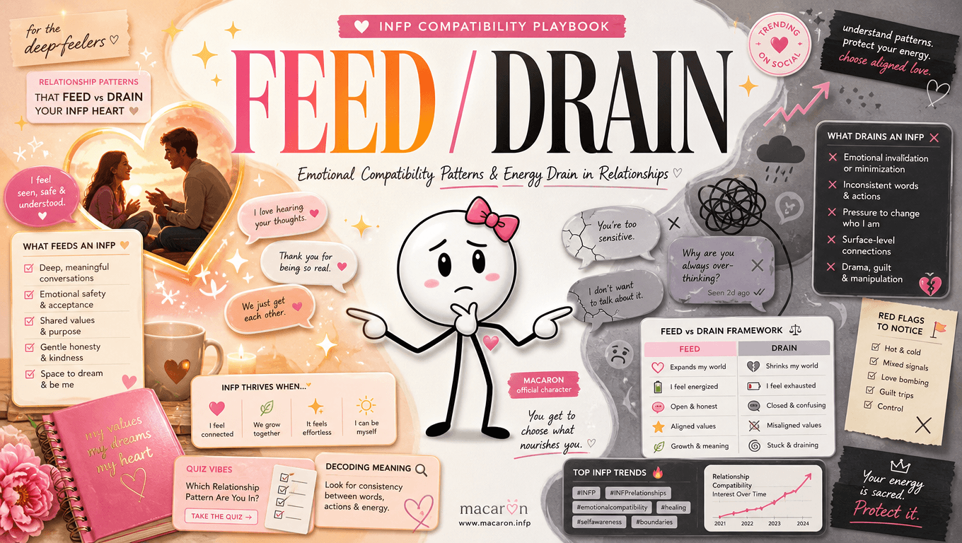 Which Relationship Patterns Feed an INFP and Which Ones Drain Them