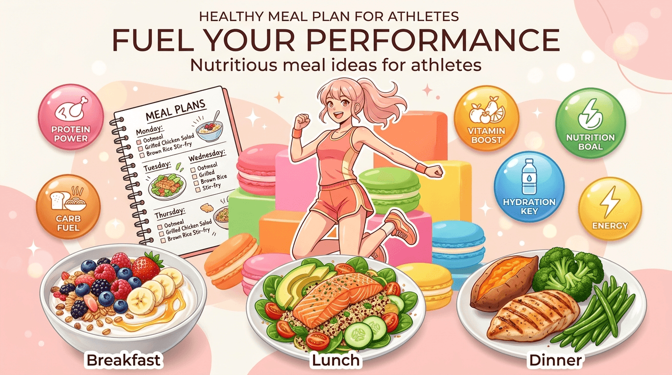 Breakfast, lunch, and dinner ideas for Athletes