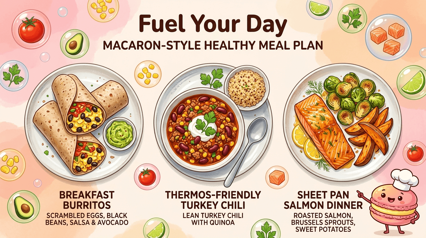 Breakfast, lunch, and dinner ideas for Working Men