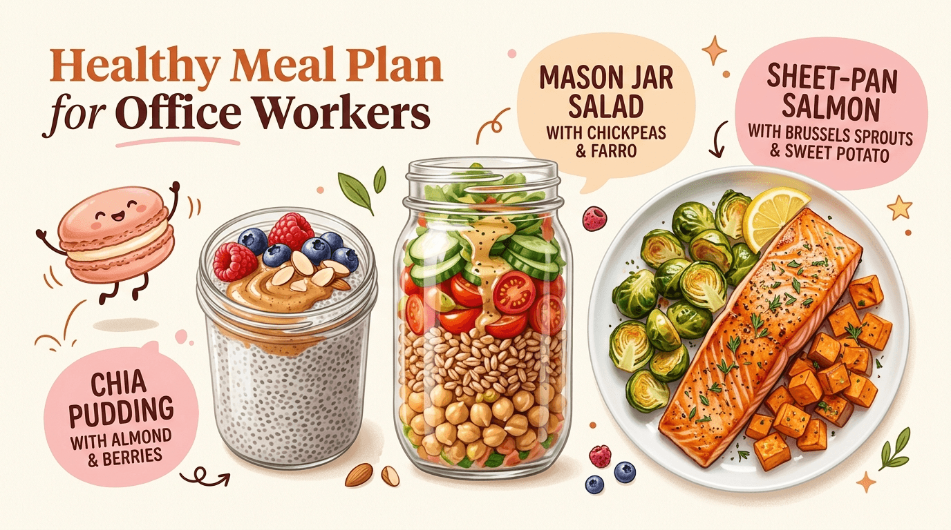 Breakfast, lunch, and dinner ideas for Office Workers