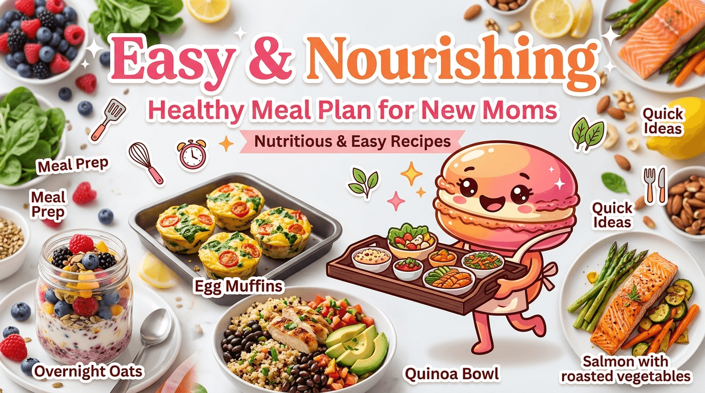Breakfast, lunch, and dinner ideas for New Moms