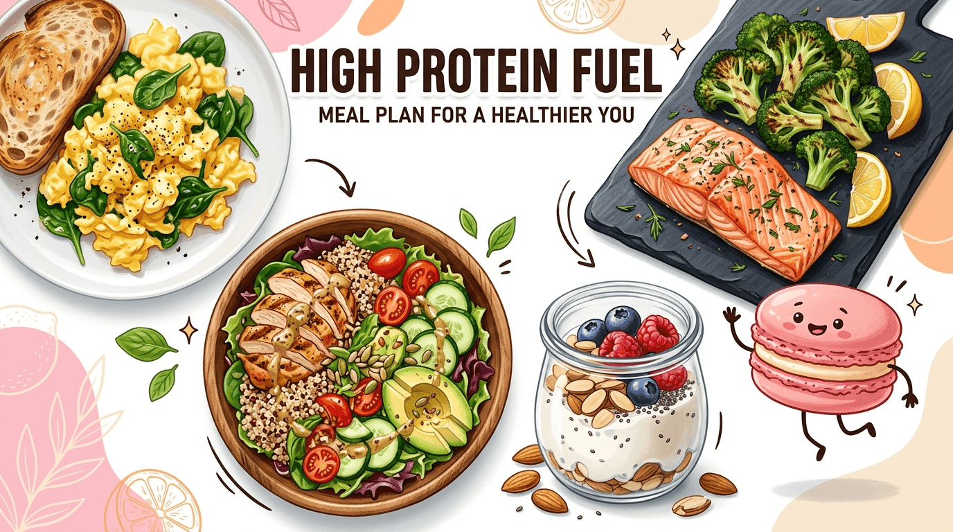A 1-day meal plan for High Protein