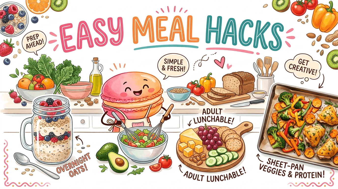 Breakfast, lunch, and dinner ideas for Young Adults