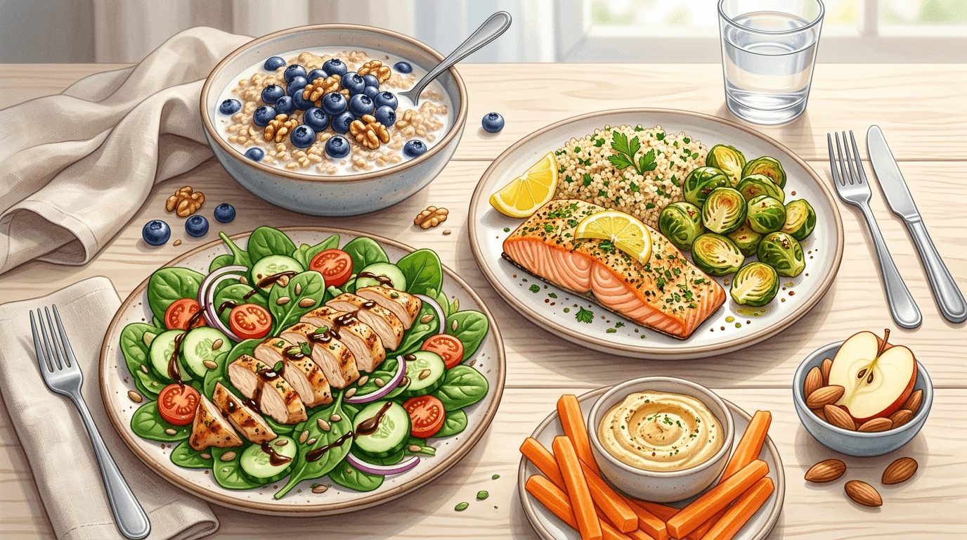 A 1-day meal plan for DASH Diet