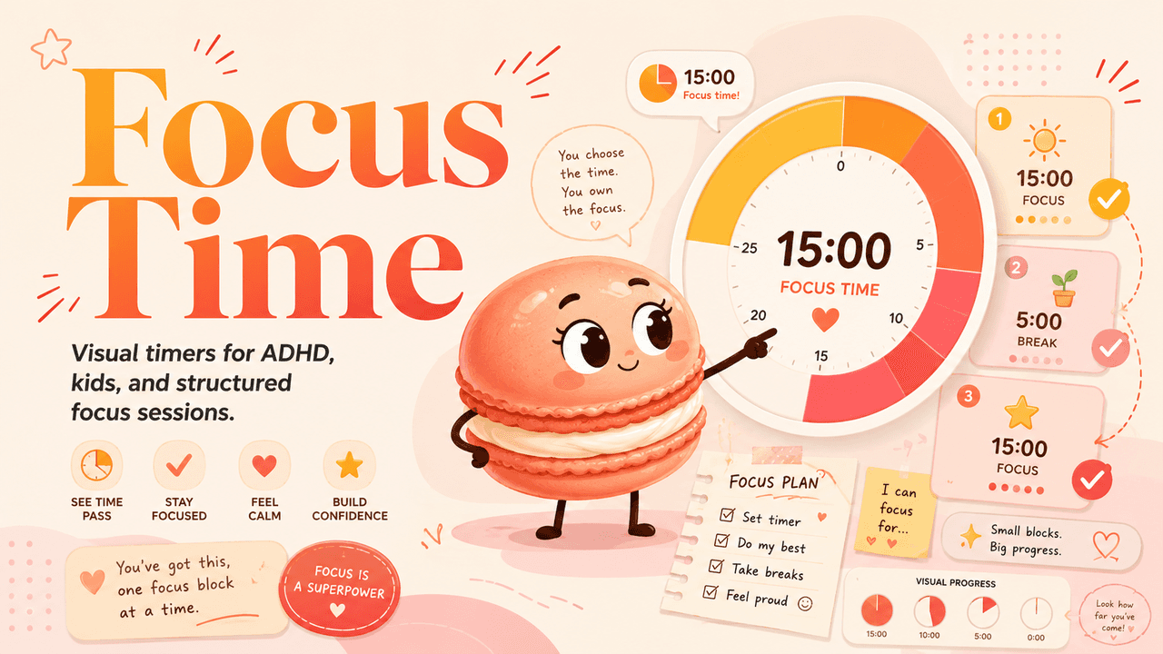 Visual Timer for ADHD, Kids, and Focus Blocks