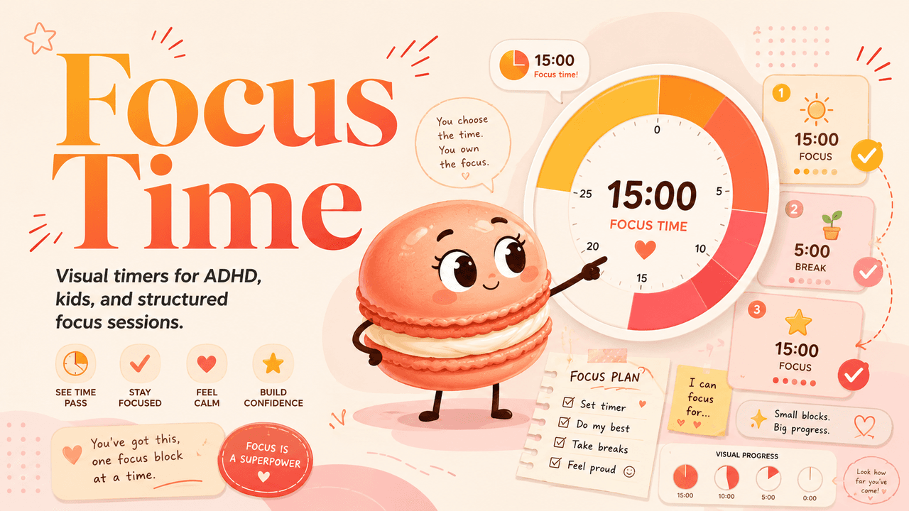 Visual Timer for ADHD, Kids, and Focus Blocks