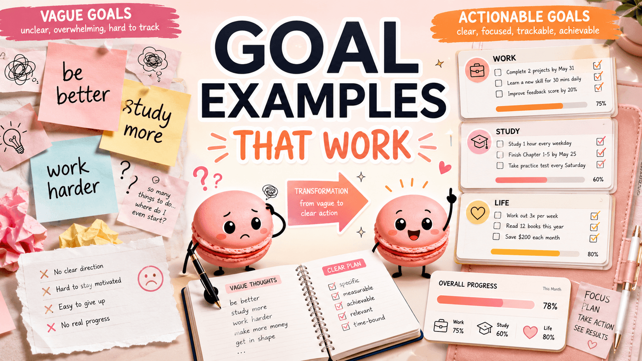 Goals Examples for Work, Study, and Life