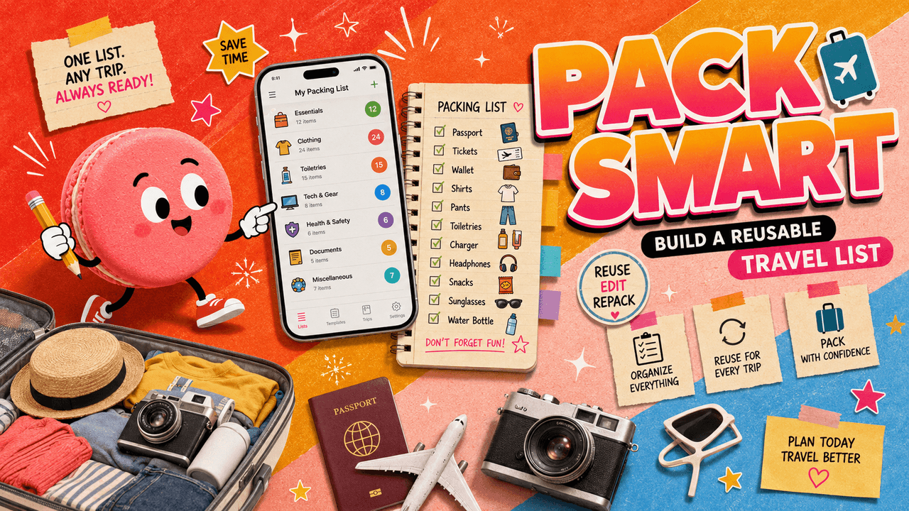 List of Packing Items: Build a Reusable Travel List