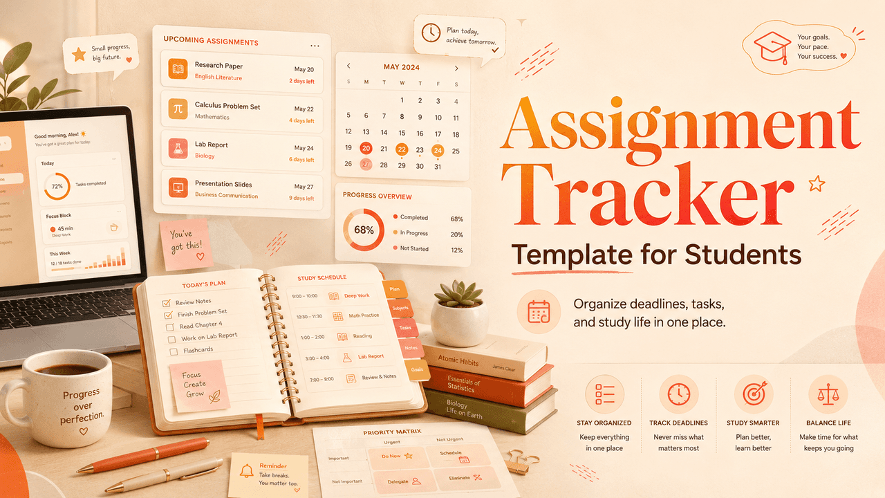 Assignment Tracker Template for Students