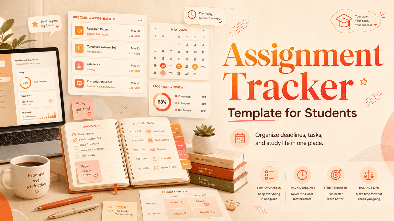 Assignment Tracker Template for Students