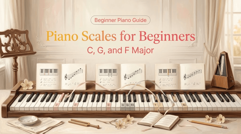 Piano Scales for Beginners: C, G, and F Major